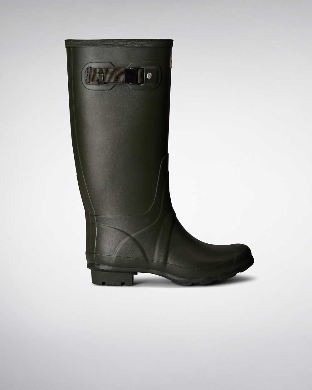 Womens Hunter Wide Leg Rain Boots Dark Olive | DXKWBT-314